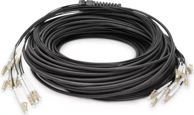Kabllo optike Digitus LWL Universal Breakout, 12 fibra, Multimode OM4, LC/UPC - LC/UPC, e zezë