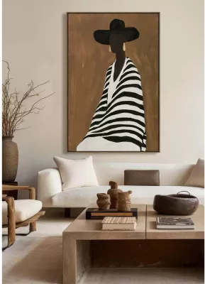 Pikturë dekorative me kornizë, Elegancë e përjetshme, kanavacë, kafe-bezhë-e zezë, 80x120x4 cm