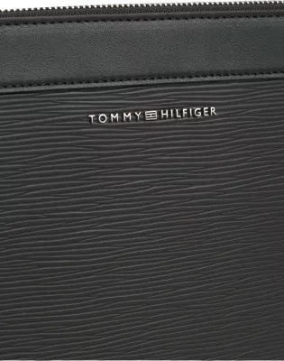 Çantë pouch Tommy Hilfiger TH Business Saffiano AM0AM14823 për meshkuj, e zezë