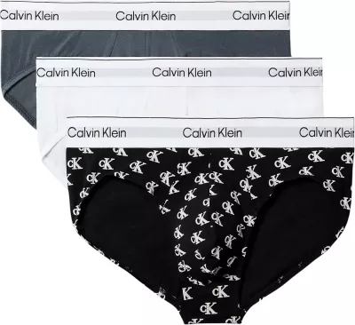 Të brendshme për meshkuj Calvin Klein Underwear Hip Brief 3PK LV00NB4388, bardhë/zi