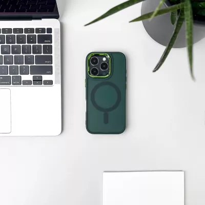 Mbështjellës Hurtel Fashion Case MagSafe për iPhone 16 Pro Max, TPU, e gjelbër e errët