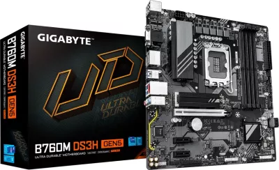 Pllakë amë Gigabyte B760M DS3H GEN5 LGA1700 4x DDR5 mATX