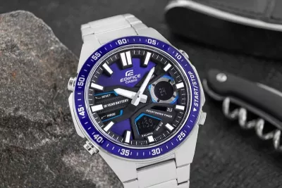 Orë dore për meshkuj Casio, argjend