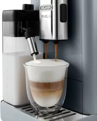 Aparat kafeje DeLonghi Rivelia EXAM 440.55G, automatik, 12 filxhanë, gri