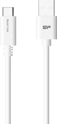 Kabllo USB Silicon Power Boost Link PVC LK10AC, 1 m, USB 2.0, Bardhë