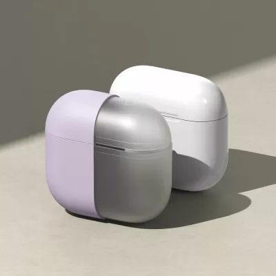 Mbështjellës silikoni Ringke për Apple AirPods 4, Bezhe, me karabiner