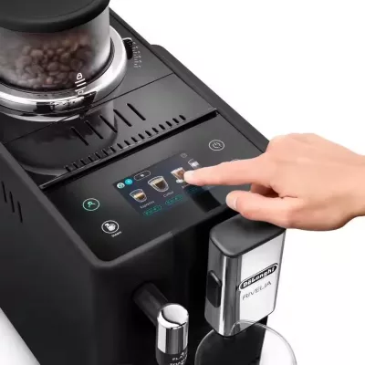 Aparat kafeje DeLonghi Rivelia EXAM440.35.B 19 bar, ekran TFT me ngjyra 3.5", Bean Switch System, 1.4 L, Onyx Black