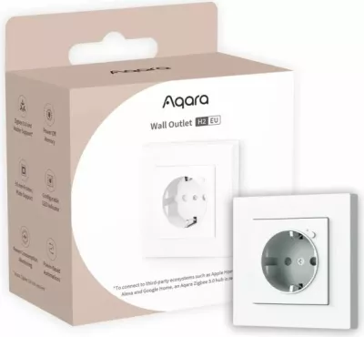 Prizë smart muri Aqara Wall Outlet H2 EU WP-P01D, Zigbee, 16A, e bardhë, 1 copë