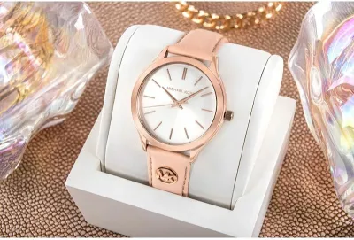 Orë dore femra Michael Kors Slim Runway MK7545, rozë