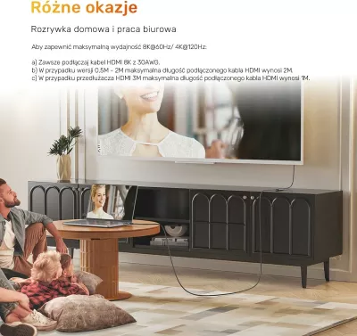 Zgjatës HDMI Unitek 2.1, 8K 0.5m, ngjyrë argjend-zi