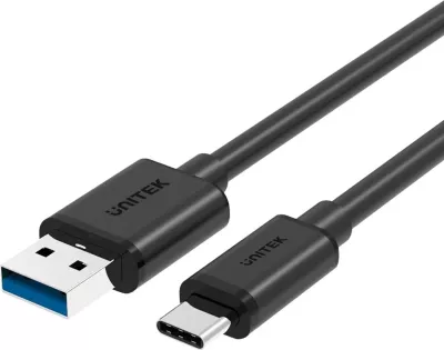 Kabllo USB 3.2 Gen 1 UNITEK Y-C474BK, USB A / C, e zezë