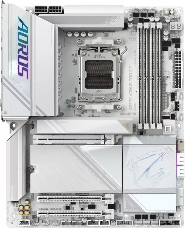 Pllakë amë Gigabyte X870E AORUS PRO ICE, Socket AM5, ATX, DDR5, Wi-Fi 7, e bardhë