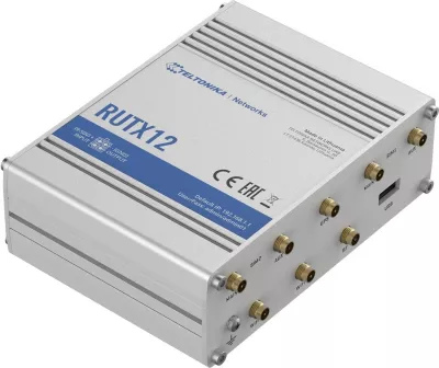 Router LTE Teltonika RUTX12, Cat 6, WiFi, BLE, GNSS, Ethernet, Alumini