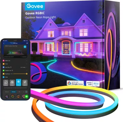 Shirit ndriçues neon i jashtëm Govee H61A8, 10m, RGBIC, IP67, prizë EU