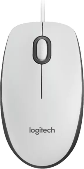 Maus Logitech M100 me kabllo USB 1000 dpi, i bardhë