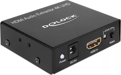 AV receiver DeLOCK 62692, 4K 3840x2160, HDCP, metal, e zezë