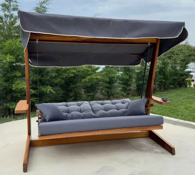Karrige lëkundëse treshe për kopsht, ngjyrë antracit, Skye Decor, Sia 2400