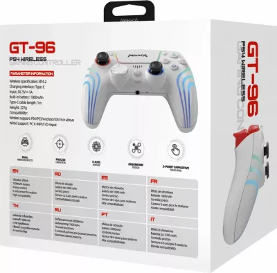 Kontroller lojërash Marvo Monka Contra GT-96, wireless BT4.2, Type-C, 1000mAh, i bardhë