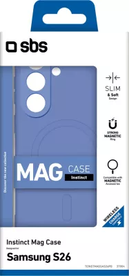 Mbështjellës SBS Instinct Mag për Samsung Galaxy S26, MagSafe kompatibil, TPU me mikrofibër, Blu