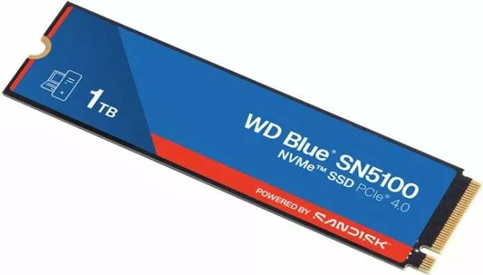 SSD NVMe SanDisk WD Blue SN5100 WDS100T5B0E 1TB M.2 2280 PCIe 4.0, blu