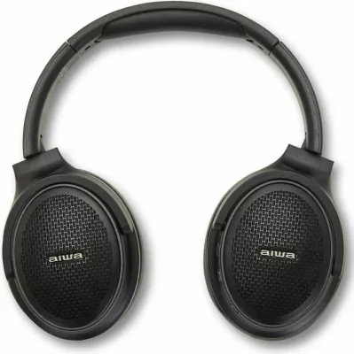 Kufje Bluetooth Aiwa HST-250BT, over-ear, HyperBass, microSD, AUX, 12h, të zeza, set me kuti & kabllo