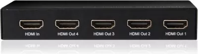 Splitter HDMI Club3D, 1 në 4, 4K60Hz, metal, i zi
