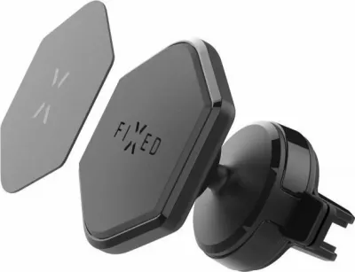 Mbajtës telefoni magnetik Fixed Icon Air Vent, për grilë ajrimi, i zi, set me 2 pllaka metalike