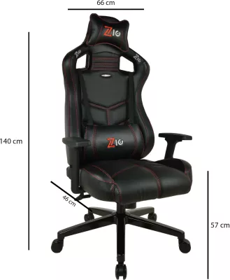 Karrige gaming Zio Venom, e zezë, Skye Decor