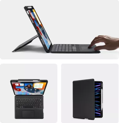 Mbështjellës me tastierë Bluetooth Dux Ducis DK Series për iPad Pro 12.9 (2020/2021/2022), i zi