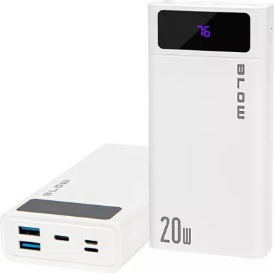 Power bank BLOW PB20E, 20000mAh, 20W, i bardhë