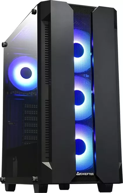 Kasë Chieftec Hunter GS-01B-OP, midi tower, xham i temperuar, RGB, e zezë