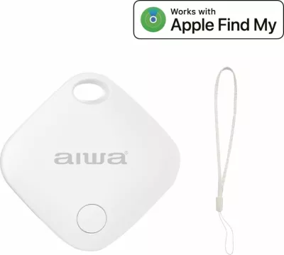 Gjurmues Bluetooth Aiwa AT-ITAG100, kompatibil me Apple Find My, bateri CR2032, i bardhë, me rrip
