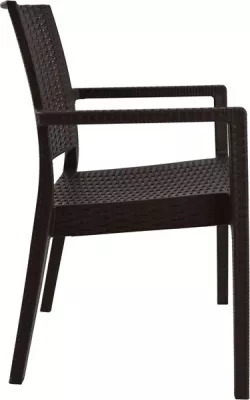 Karrige me krahë polipropileni, ngjyrë kafe e errët, FH5134.02, 57x55,5x89 cm