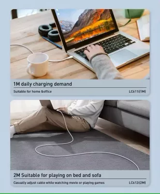 Kabllo karikimi dhe të dhënash USB-C në USB-C LDNIO LC612C 65W 2m, e gjelbër