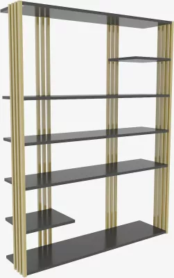 Raft librash Skye Decor, ngjyrë antracit dhe ari