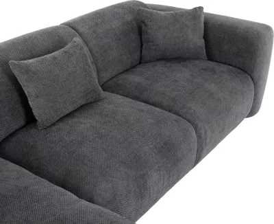 Divan qoshe, BRICKEN FH3275.04L, pëlhurë antracit, 110-282x98-160x72H cm