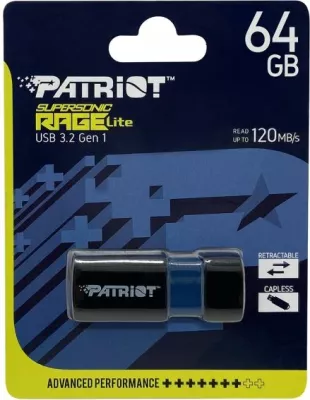 USB memorje Patriot Supersonic Rage Lite 64GB USB 3.2 Gen 1 120MB/s e zezë/blu
