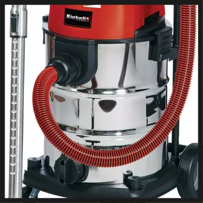 Fshesë me kova Einhell TE-VC 36/30 Li S-Solo, 30L, pa kabllo, pastrim i lagësht dhe i thatë, e zezë/e kuqe/e hirtë