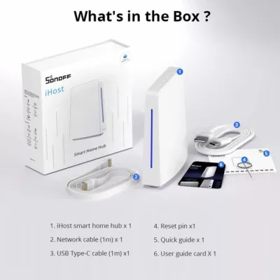 Hub smart për shtëpi SONOFF iHost AIBridge RV1109 2GB, i bardhë