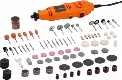 Vegël multifunksionale (rotary tool) VonHaus 3515065, me kabllo 1.8 m, 10,000–32,000 RPM, set 234 aksesorë, e zezë/portokalli
