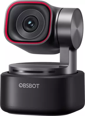 Webkamerë OBSBOT Tiny 3 4K, AI tracking, gimbal 2-aksësh, me remote dhe mikrofon (MIC Combo), e zezë