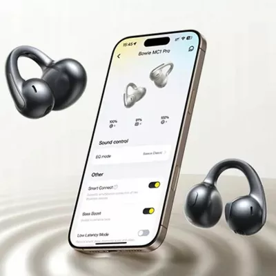 Kufje Baseus Bowie MC1 Pro OWS, Bluetooth 6.0, open-ear, IP67, deri 40h, me mikrofon, të zeza, me kuti karikimi