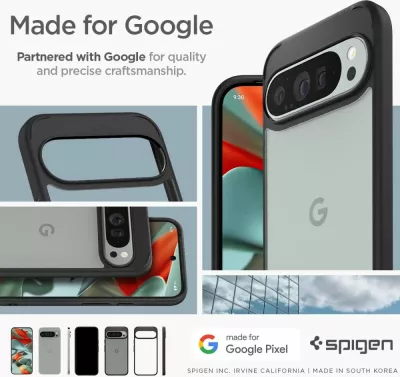Mbështjellës Spigen Ultra Hybrid për Google Pixel 9 Pro XL, i zi