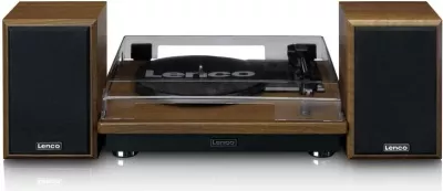 Gramafon Lenco LS-100WD me Bluetooth, 2 altoparlantë, dru