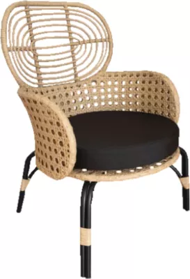 Karrige e ulët Loom, natyrale, 65x69x94