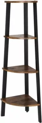 Raft qosheje VASAGLE LLS34XV1 34×34×125 cm, 4-nivele, kornizë metalike, rustic brown