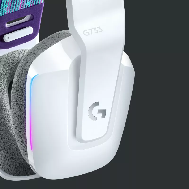 Kufje gaming Logitech G733 LIGHTSPEED, Wireless, RGB, të bardha
