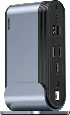 Kasë HUB multifunksional Baseus CAHUB-DG0G, 16 porta, 100W, Gri
