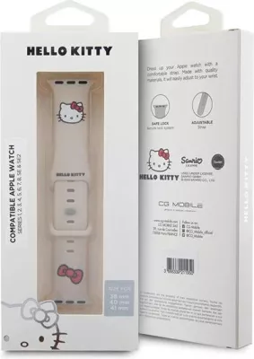 Rrip silikoni Hello Kitty për Apple Watch 38/40/41mm, bezhë
