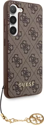 Mbështjellës Guess 4G Charms Collection për Samsung Galaxy A35, Kafe